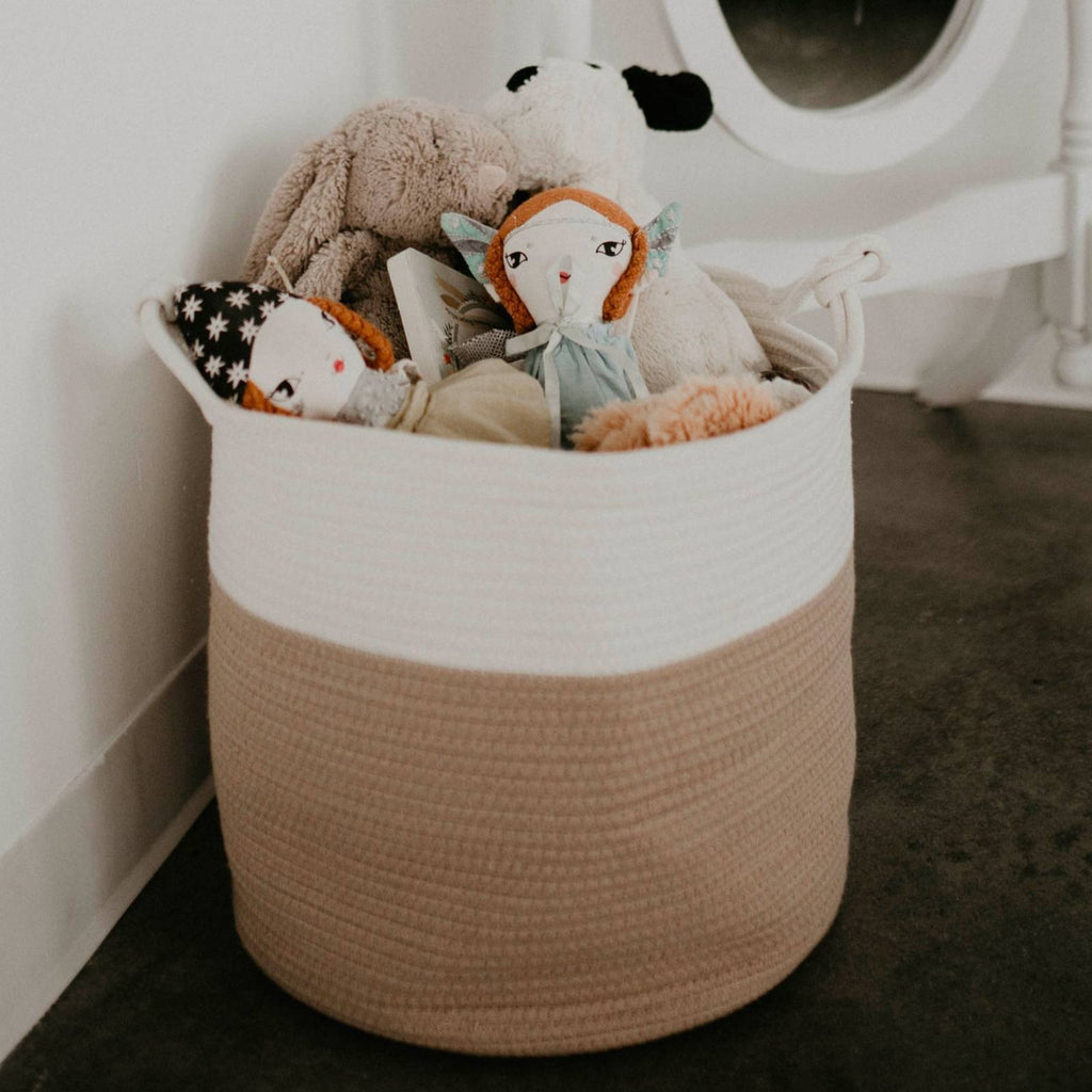 Cotton Rope Storage Basket, Cream
