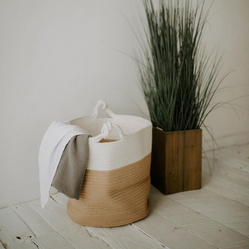 Cotton Rope Storage Basket, Cream