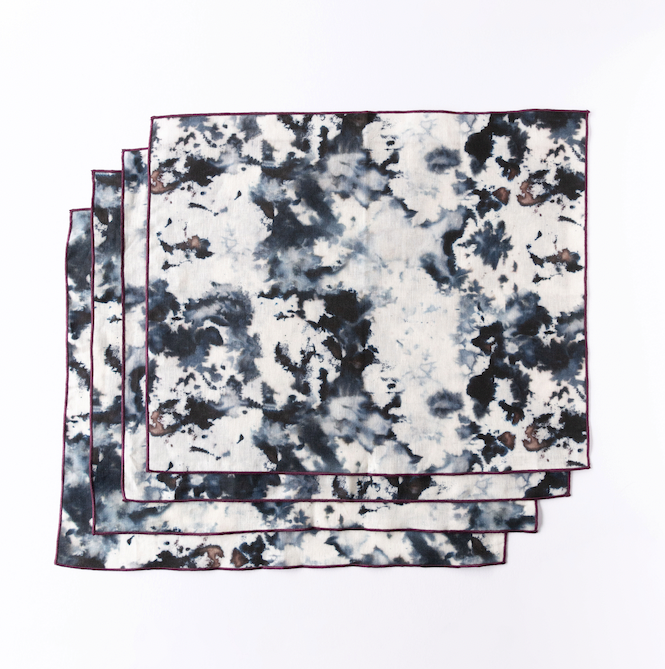 Grey Marble Linen Placemat, 15 x 18 in