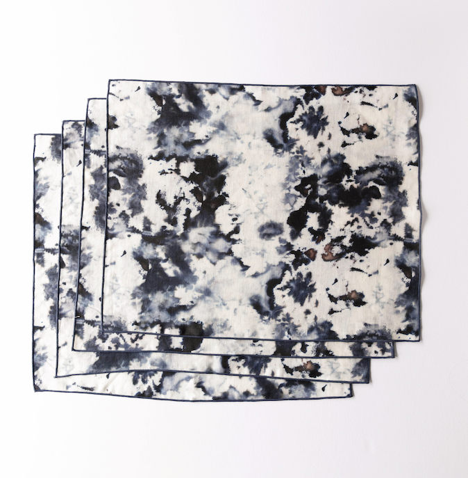 Grey Marble Linen Placemat, 15 x 18 in