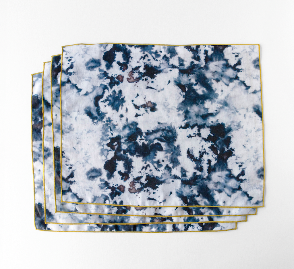 Grey Marble Linen Placemat, 15 x 18 in