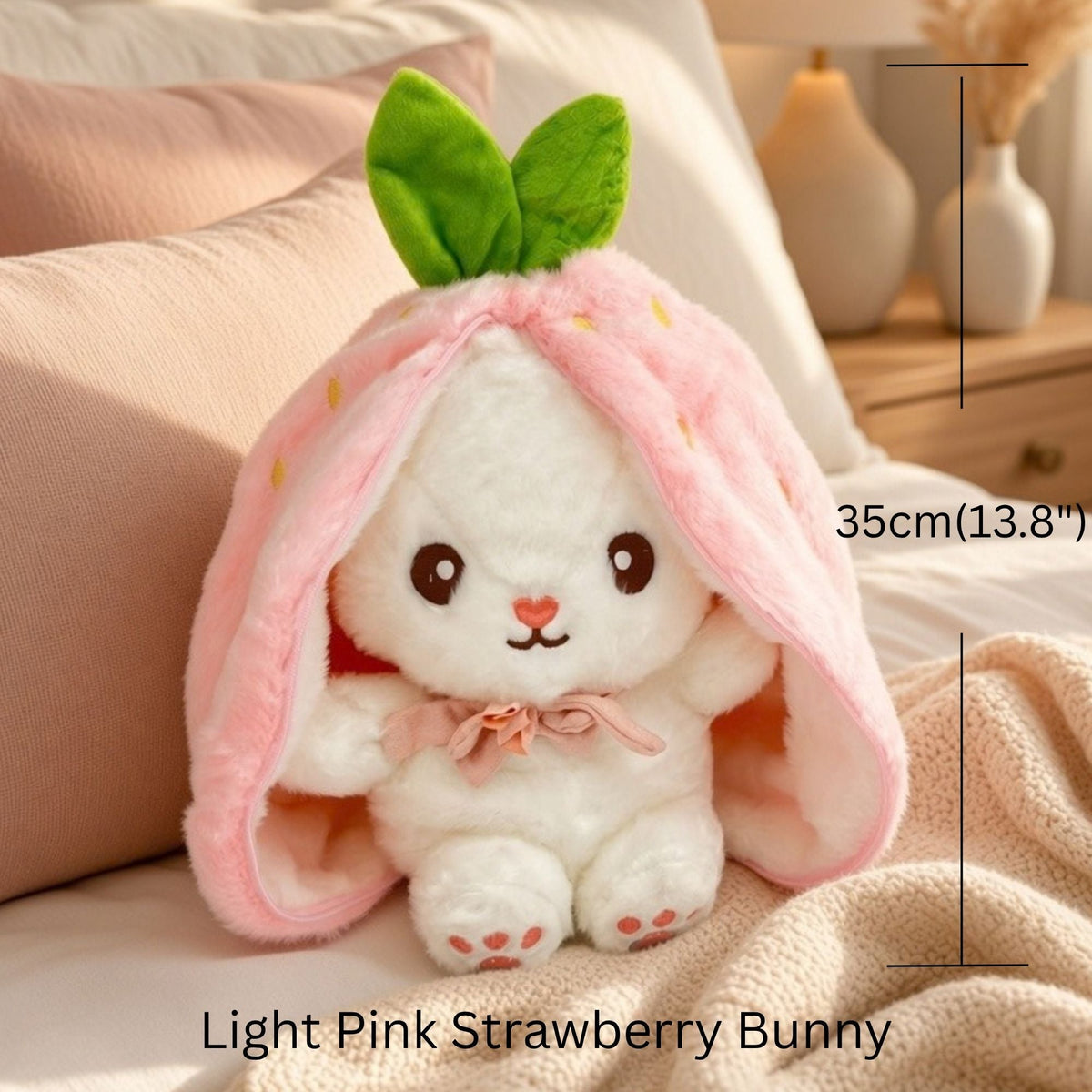 Reversible Strawberry Bunny Plush