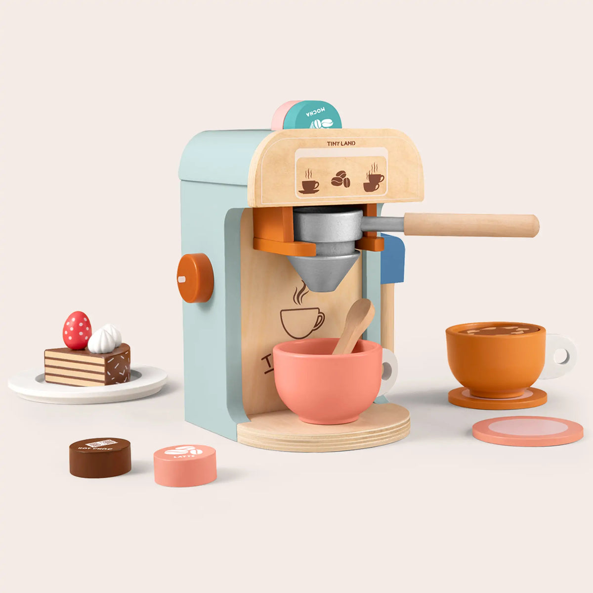 Wooden Kids Play Coffee Maker Set