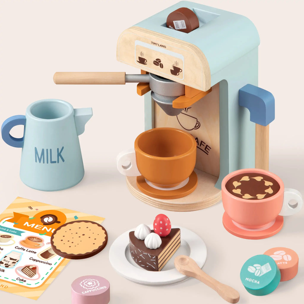Wooden Kids Play Coffee Maker Set
