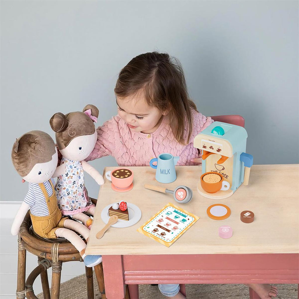 Wooden Kids Play Coffee Maker Set