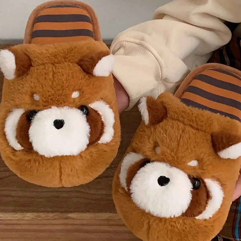 Red Panda Plush Slippers