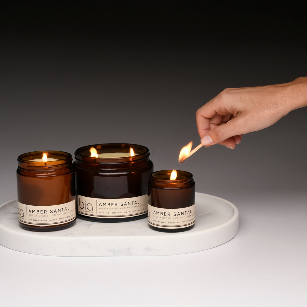 Amber Santal Soy Candle (Amber, Sandalwood and Vanilla)