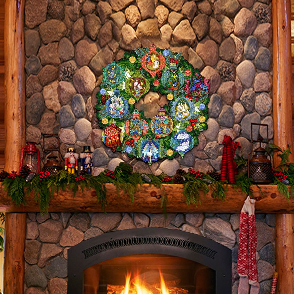12 Days of Christmas Wooden Door Wreath