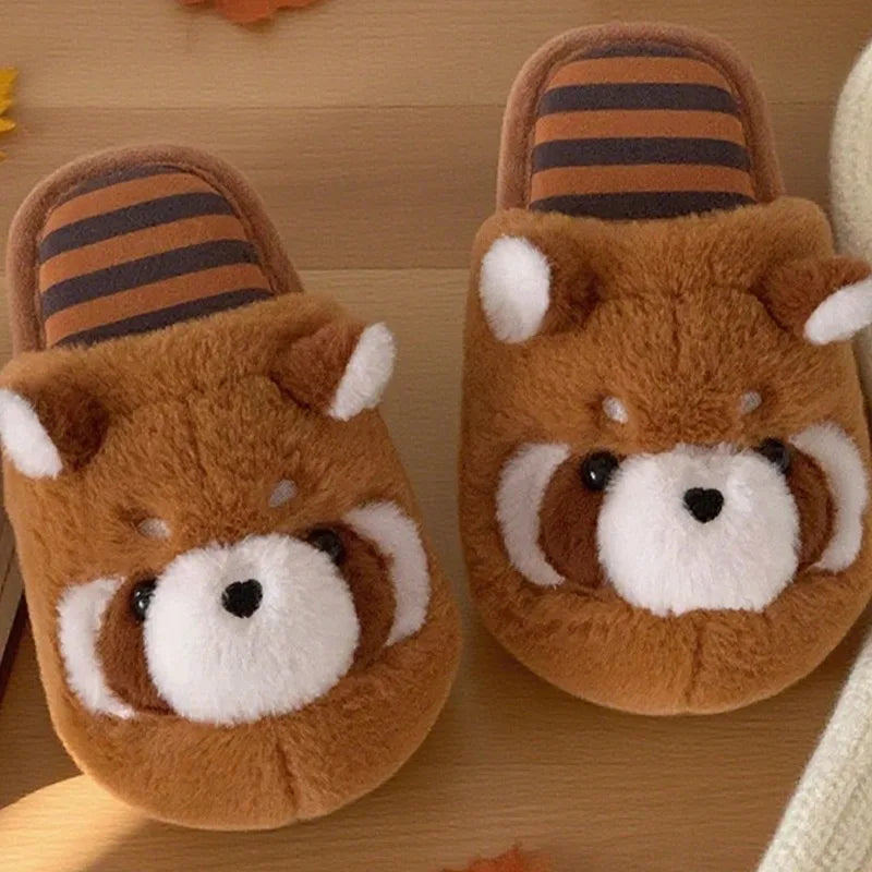 Red Panda Plush Slippers
