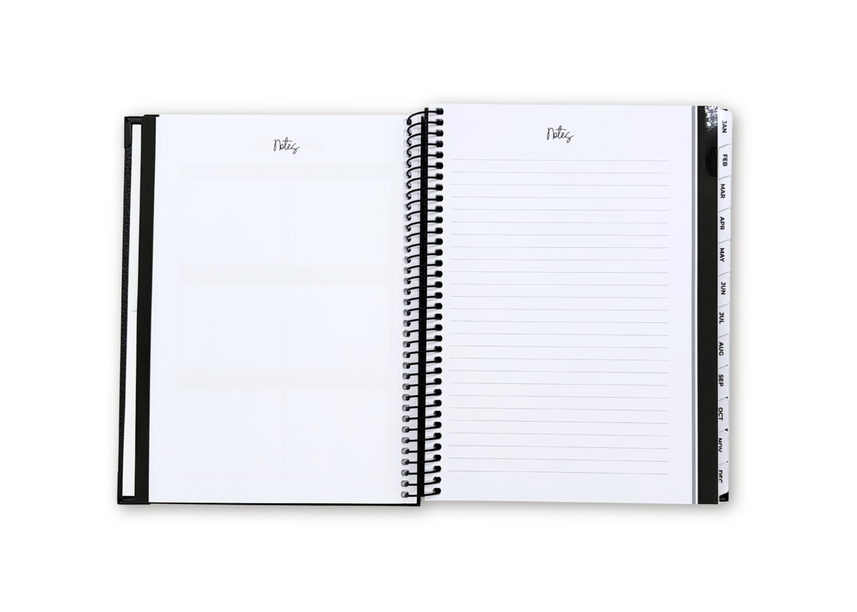 2027 Black Leather Look Weekly Planner