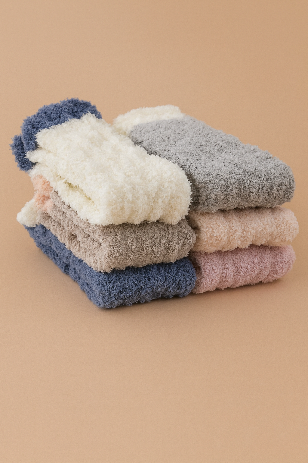 Fuzzy Slipper Socks Gift Set, 6 Pairs
