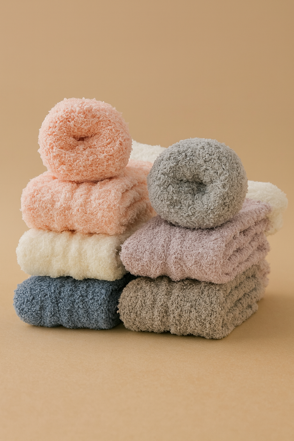Fuzzy Slipper Socks Gift Set, 6 Pairs