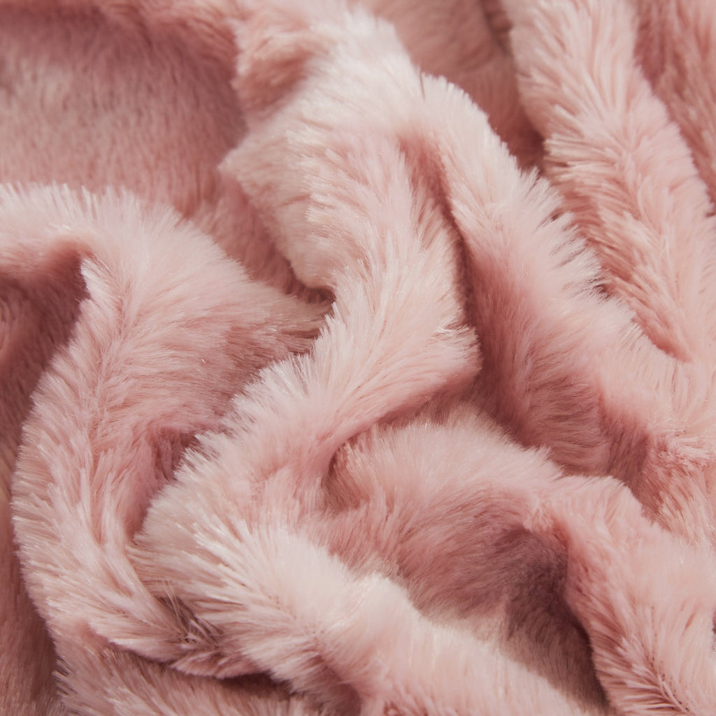 Dusty Rose Faux Fur Throw Blanket