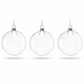 Clear Glass Disc Christmas Ornaments, Set of 3