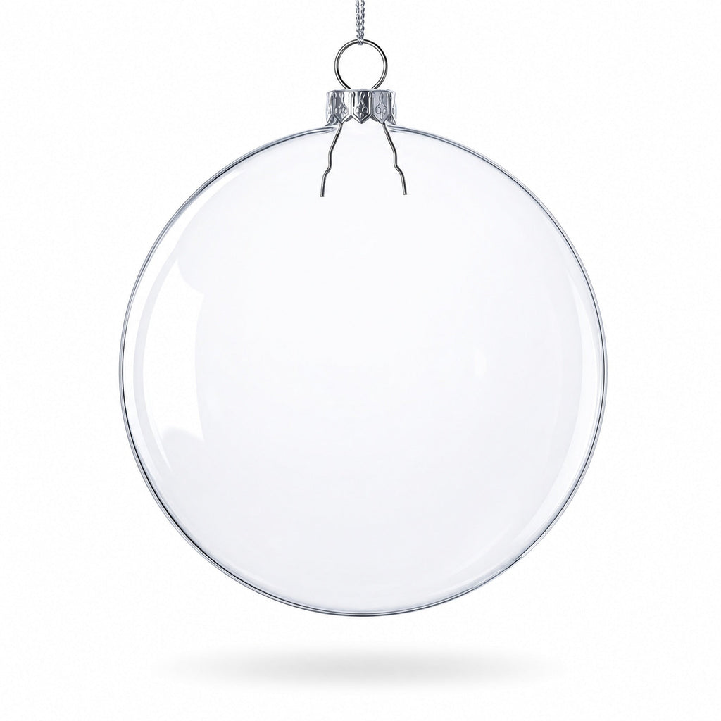Clear Glass Disc Christmas Ornaments, Set of 3