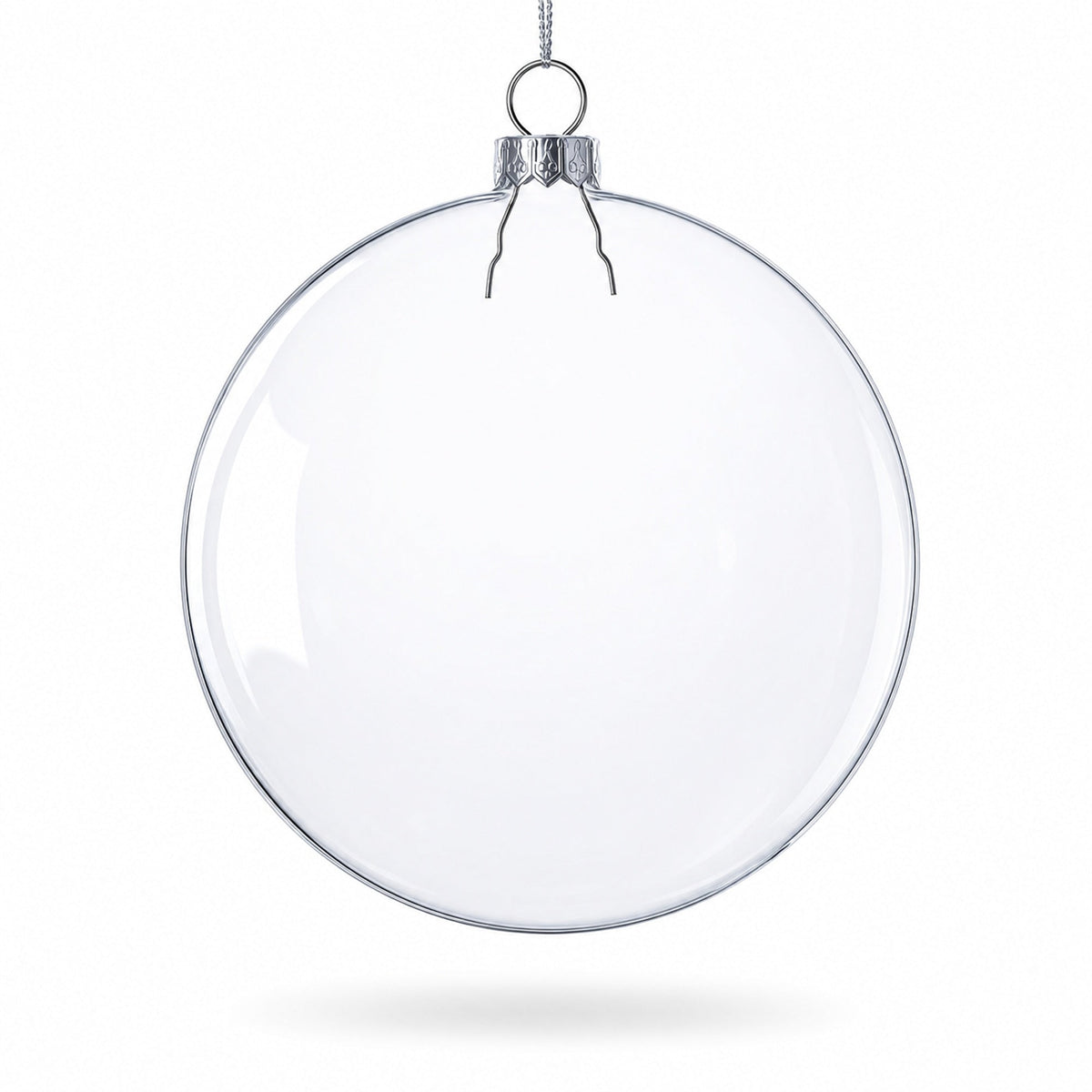 Clear Glass Disc Christmas Ornaments, Set of 3