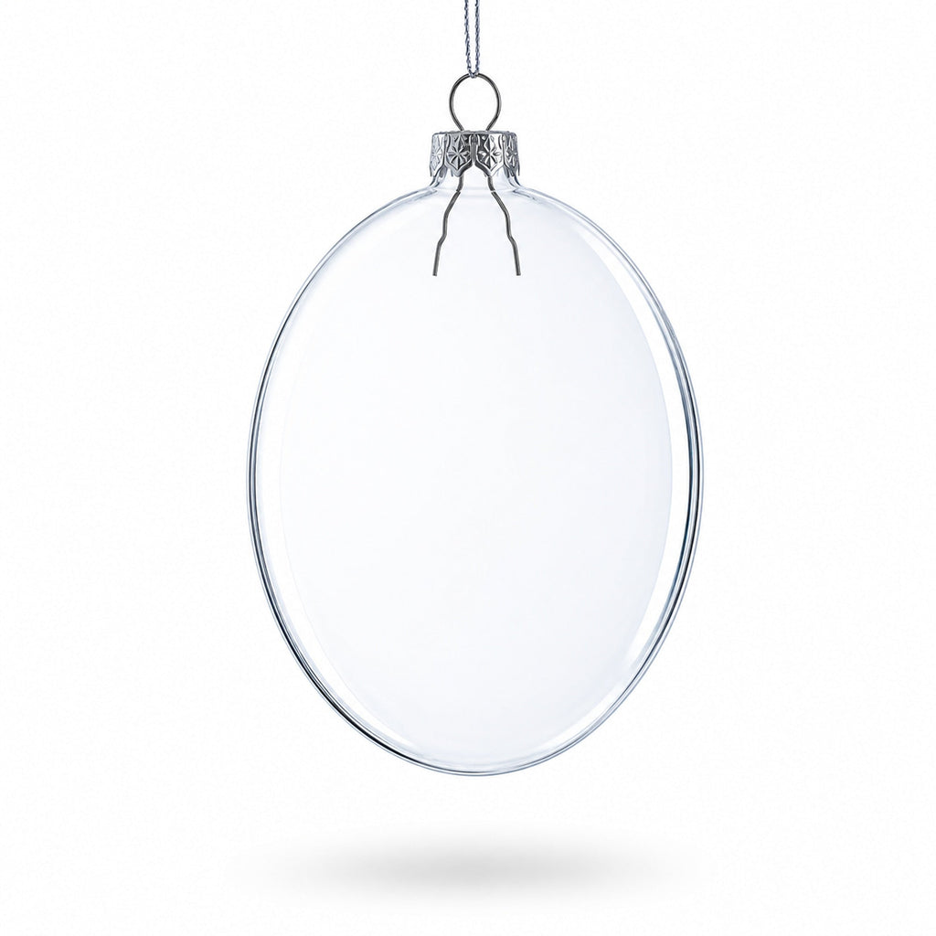 Clear Glass Disc Christmas Ornaments, Set of 3