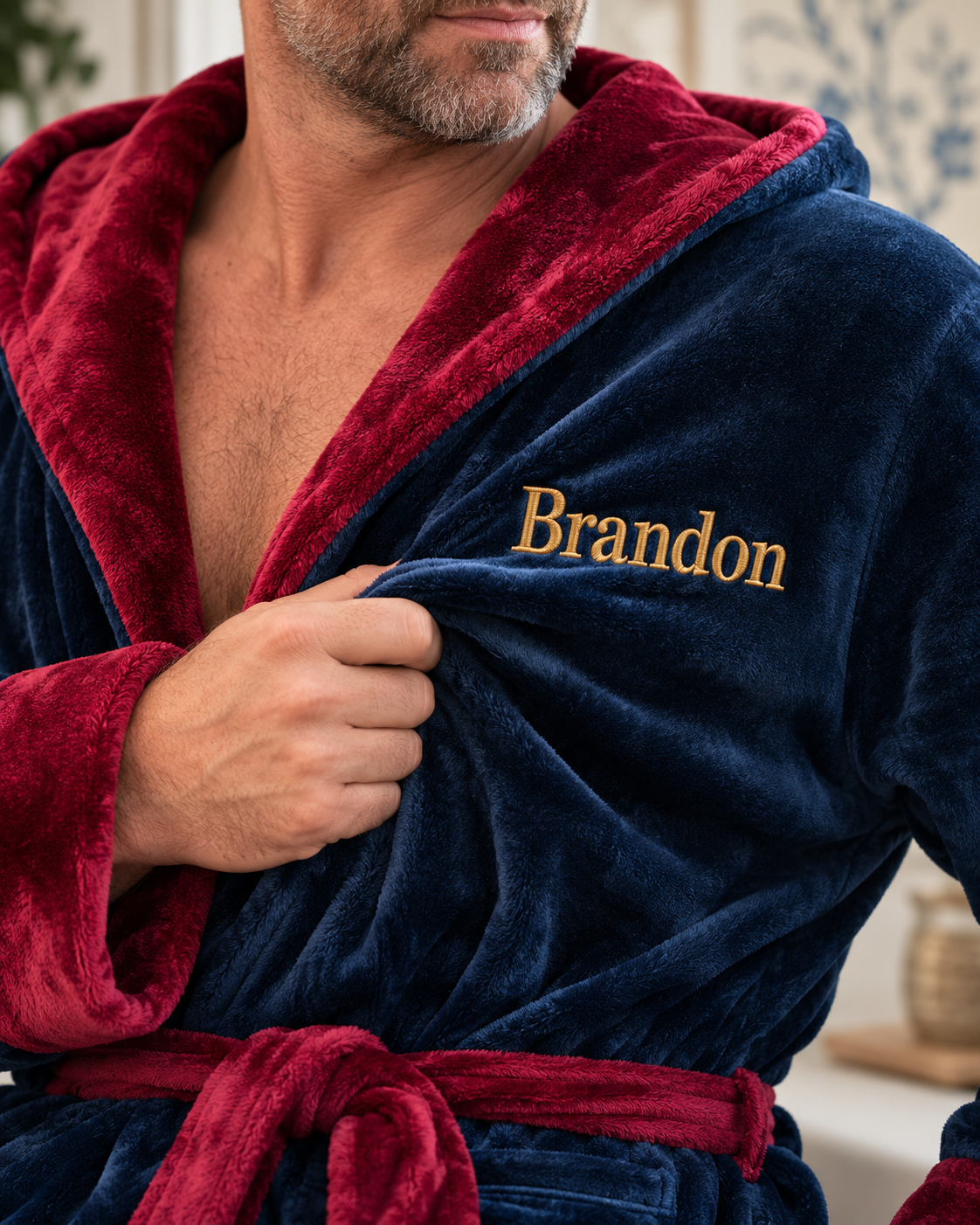Men's Plush Hooded Robe