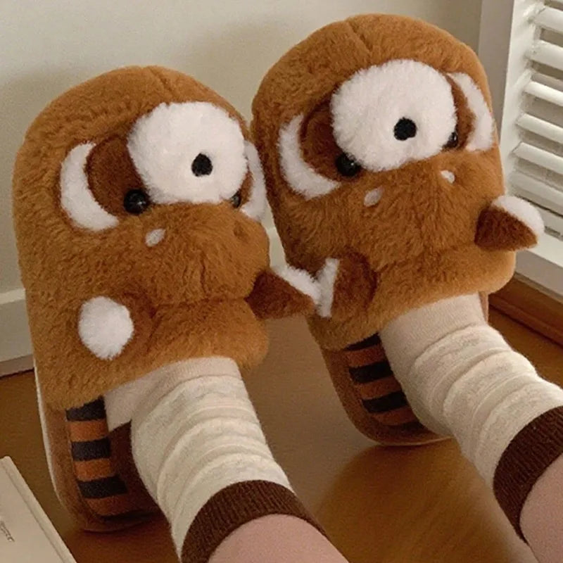Red Panda Plush Slippers