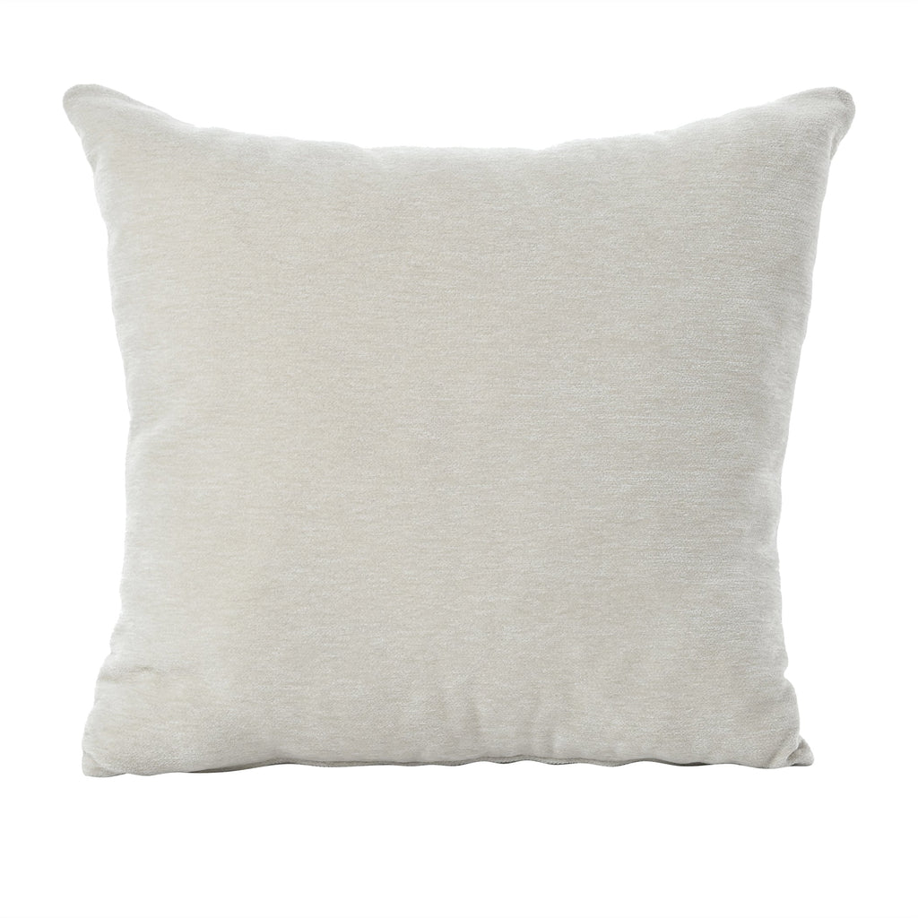Mid-Century Chenille Accent Chair with Pillow, Beige