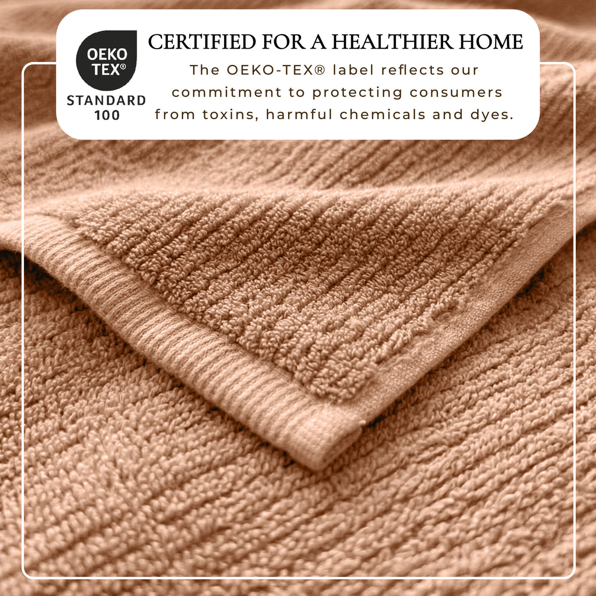 Ribbed Turkish Cotton Bath Towel Set, 6 Pieces