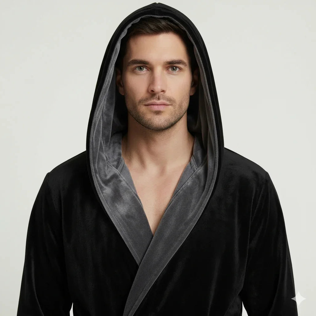 Men's Plush Hooded Robe