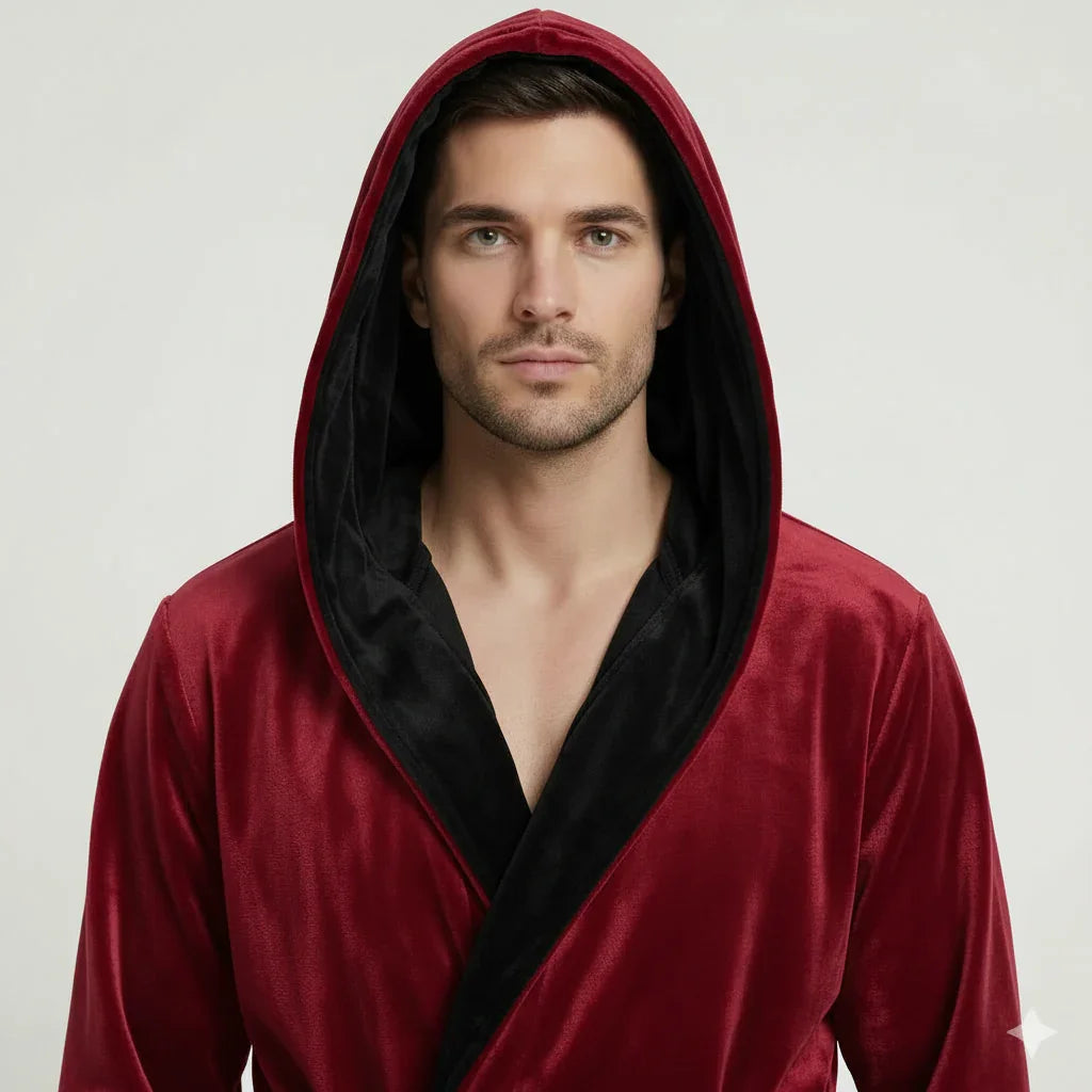 Men's Plush Hooded Robe