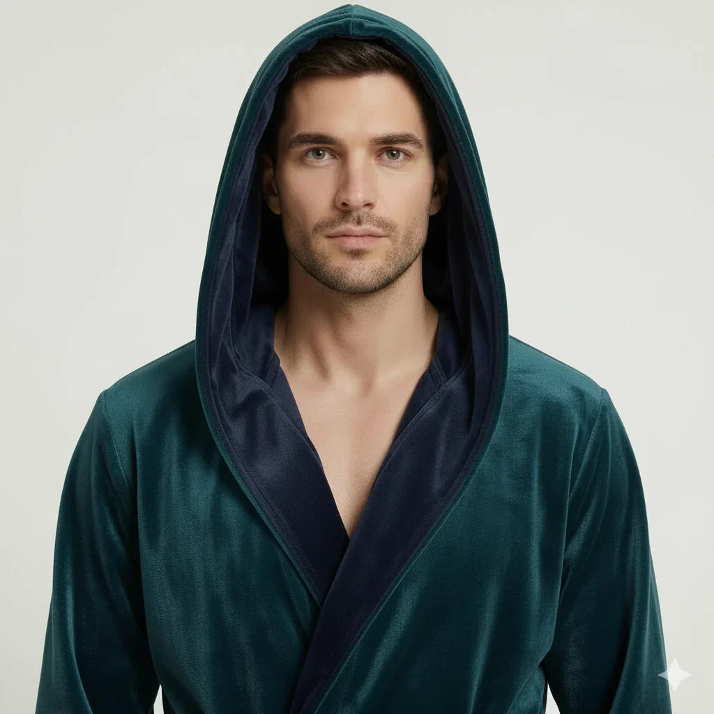 Men's Plush Hooded Robe