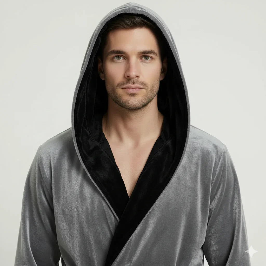 Men's Plush Hooded Robe