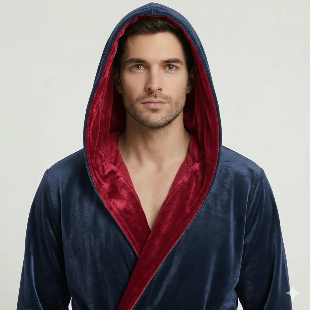 Men's Plush Hooded Robe