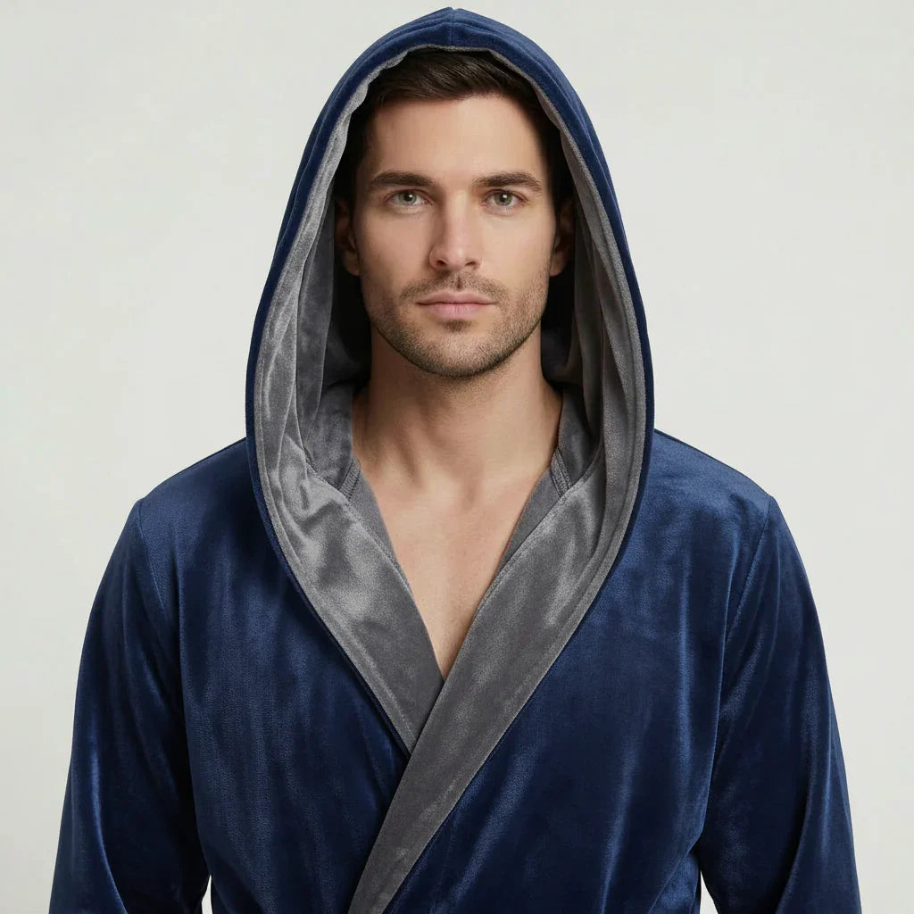 Men's Plush Hooded Robe