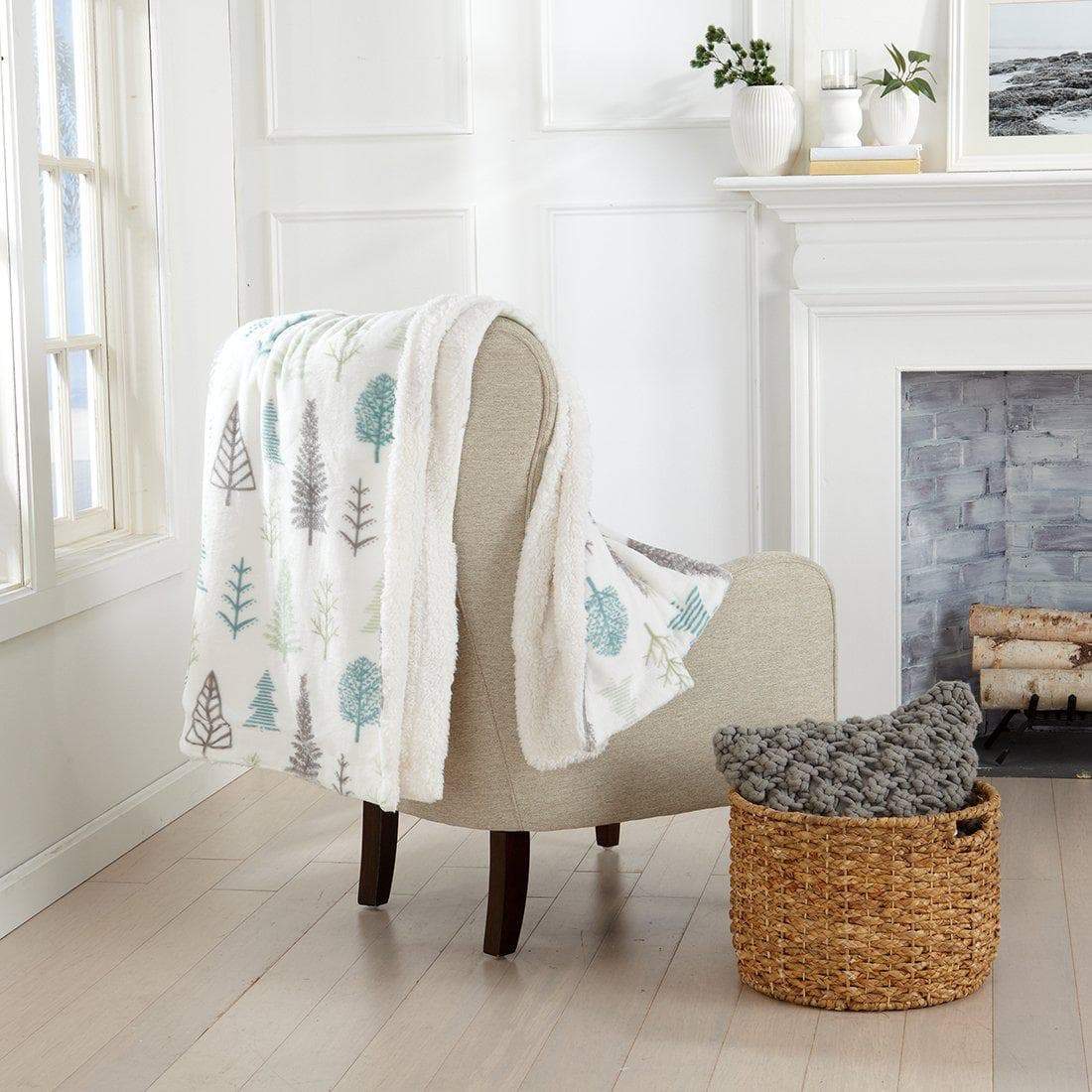 Velvet Plush Sherpa Bed Blanket, Kinsley Collection