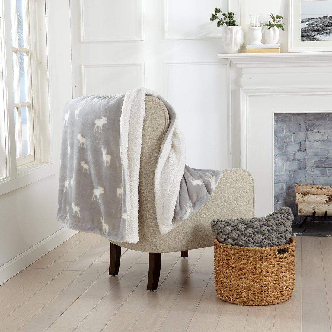 Velvet Plush Sherpa Bed Blanket, Kinsley Collection