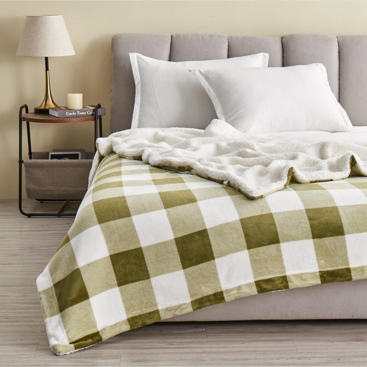 Velvet Plush Sherpa Bed Blanket, Kinsley Collection