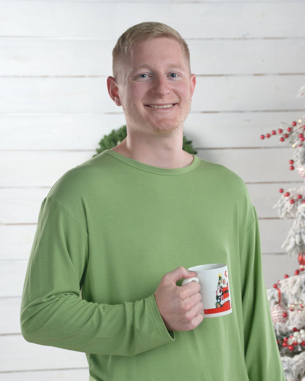Men's Matching Family Christmas Pajamas, Green