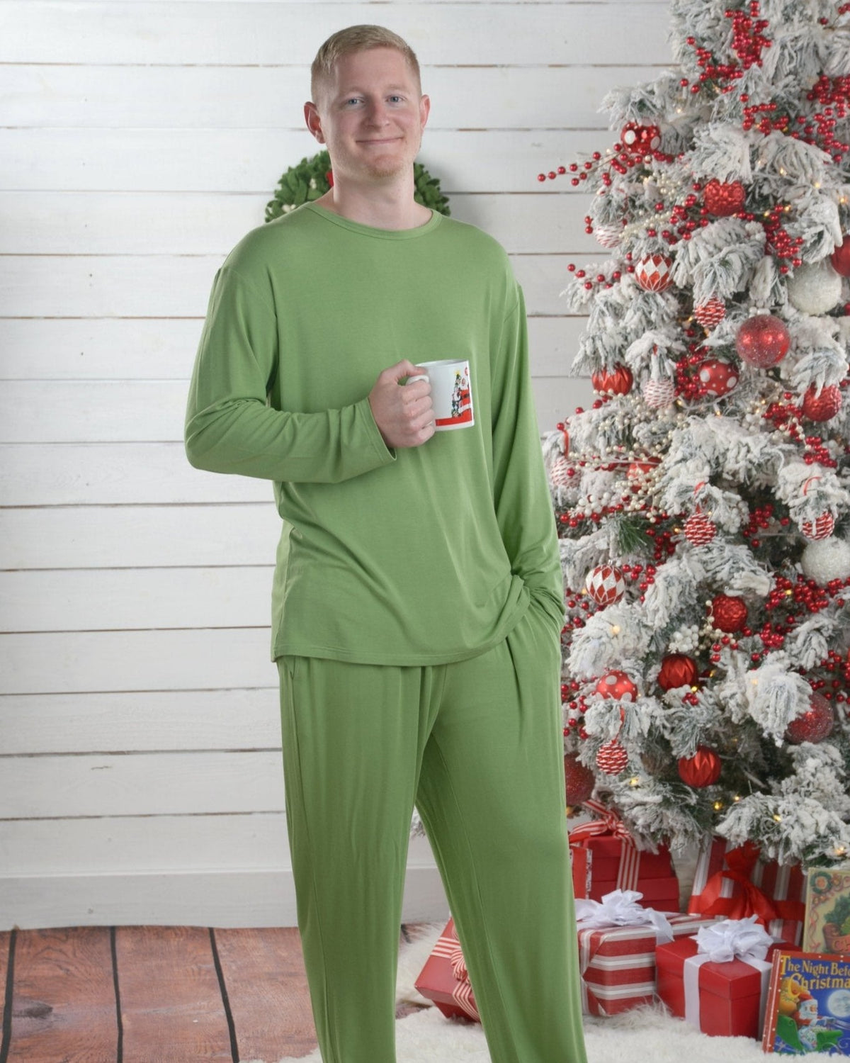 Men's Matching Family Christmas Pajamas, Green