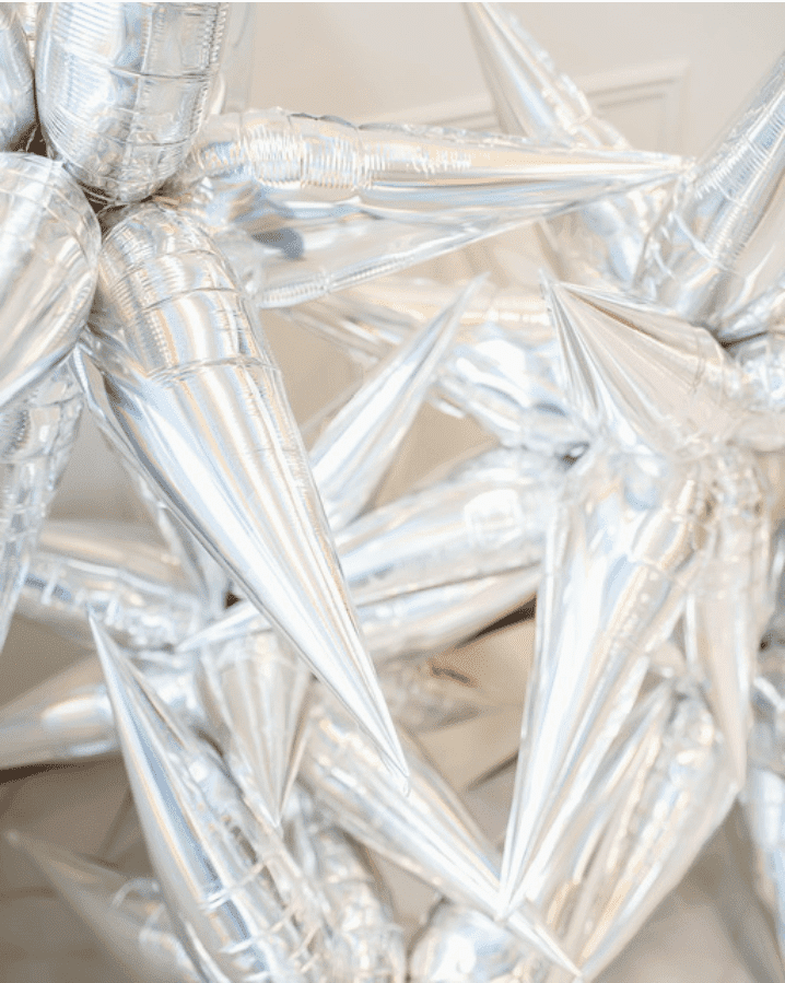 Holographic Silver Starburst Balloon, 40 in