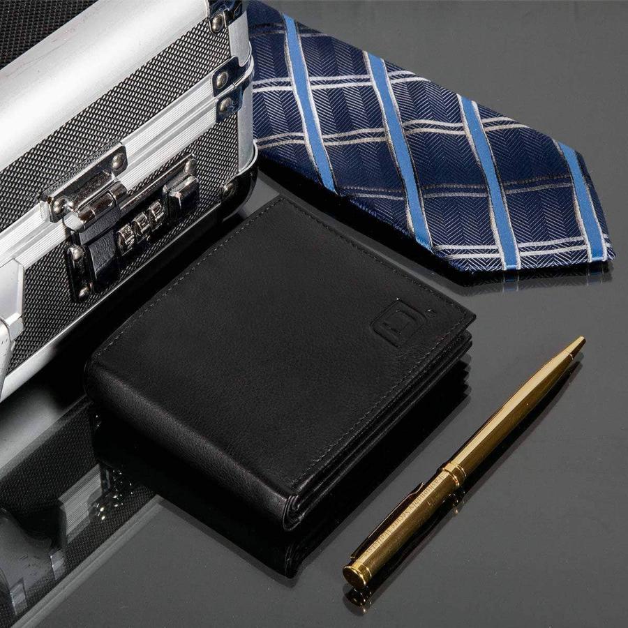 RFID-Blocking Leather Bifold Wallet with ID Window
