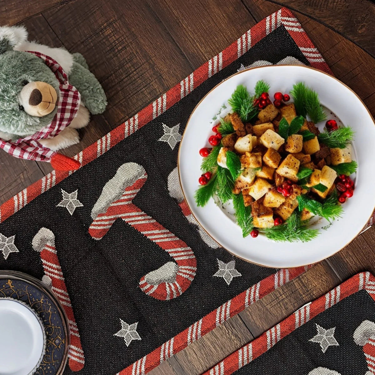 Peppermint Joy Christmas Table Runner