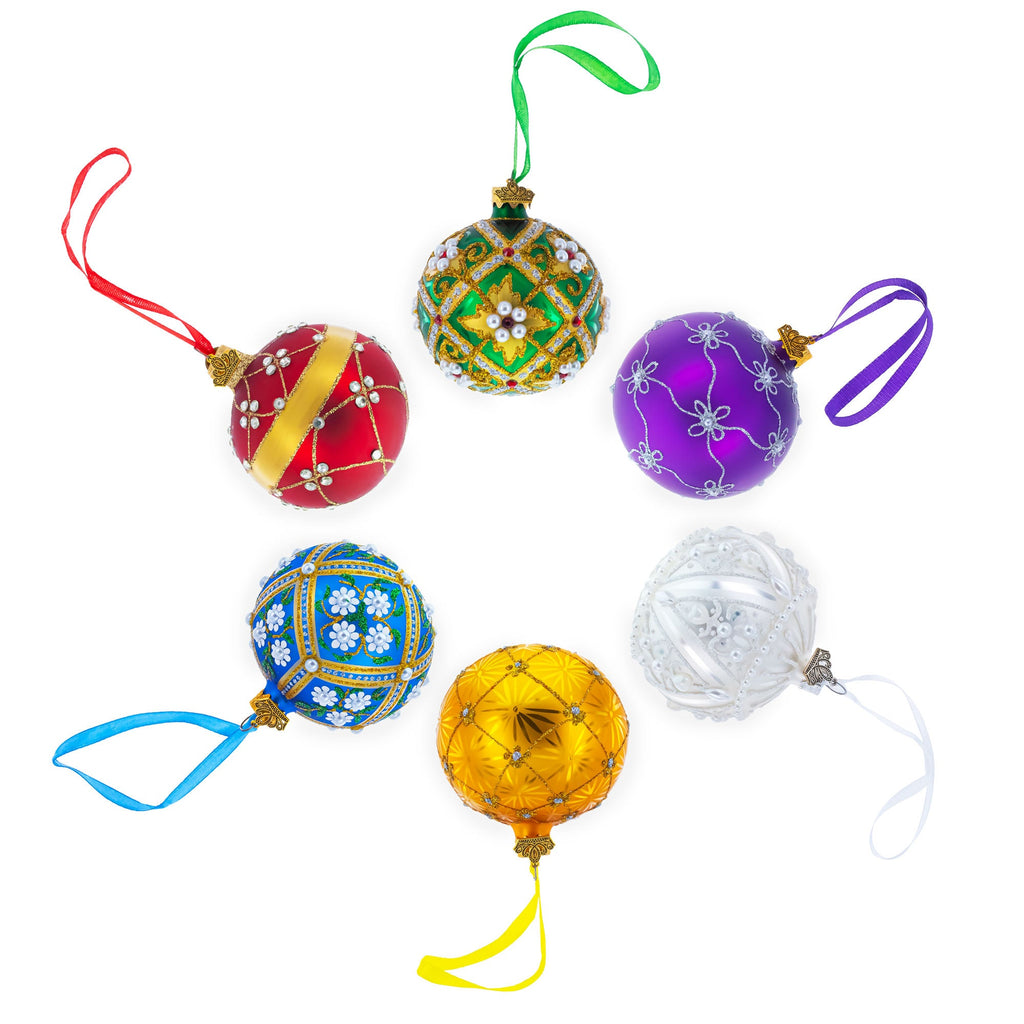 Jeweled Snowflake Red Glass Christmas Ornament, 3.25 in