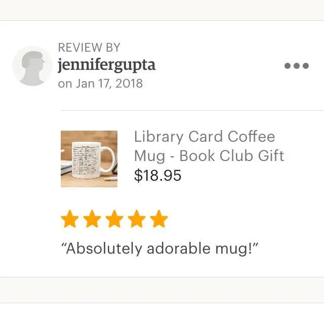 Library Card Coffee Mug, Gift for Readers