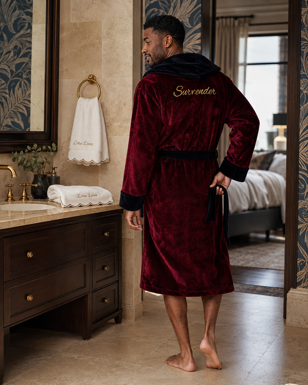 Men's Plush Hooded Robe