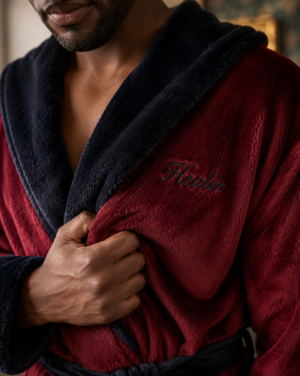 Men's Plush Hooded Robe