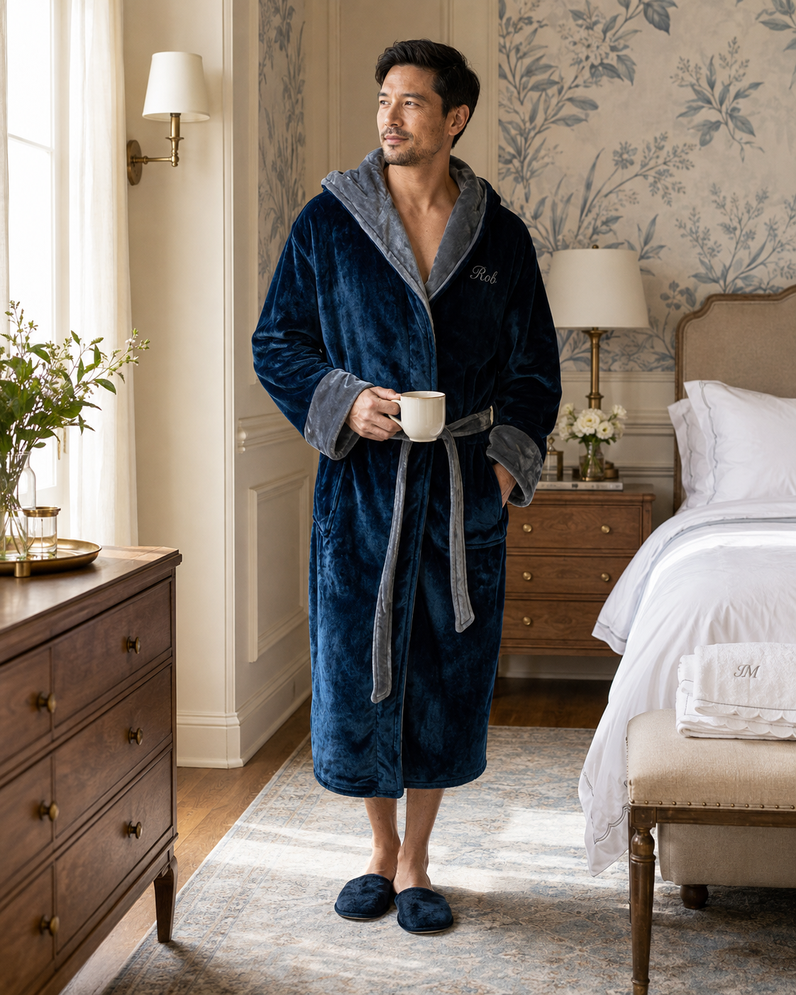 Men's Plush Hooded Robe