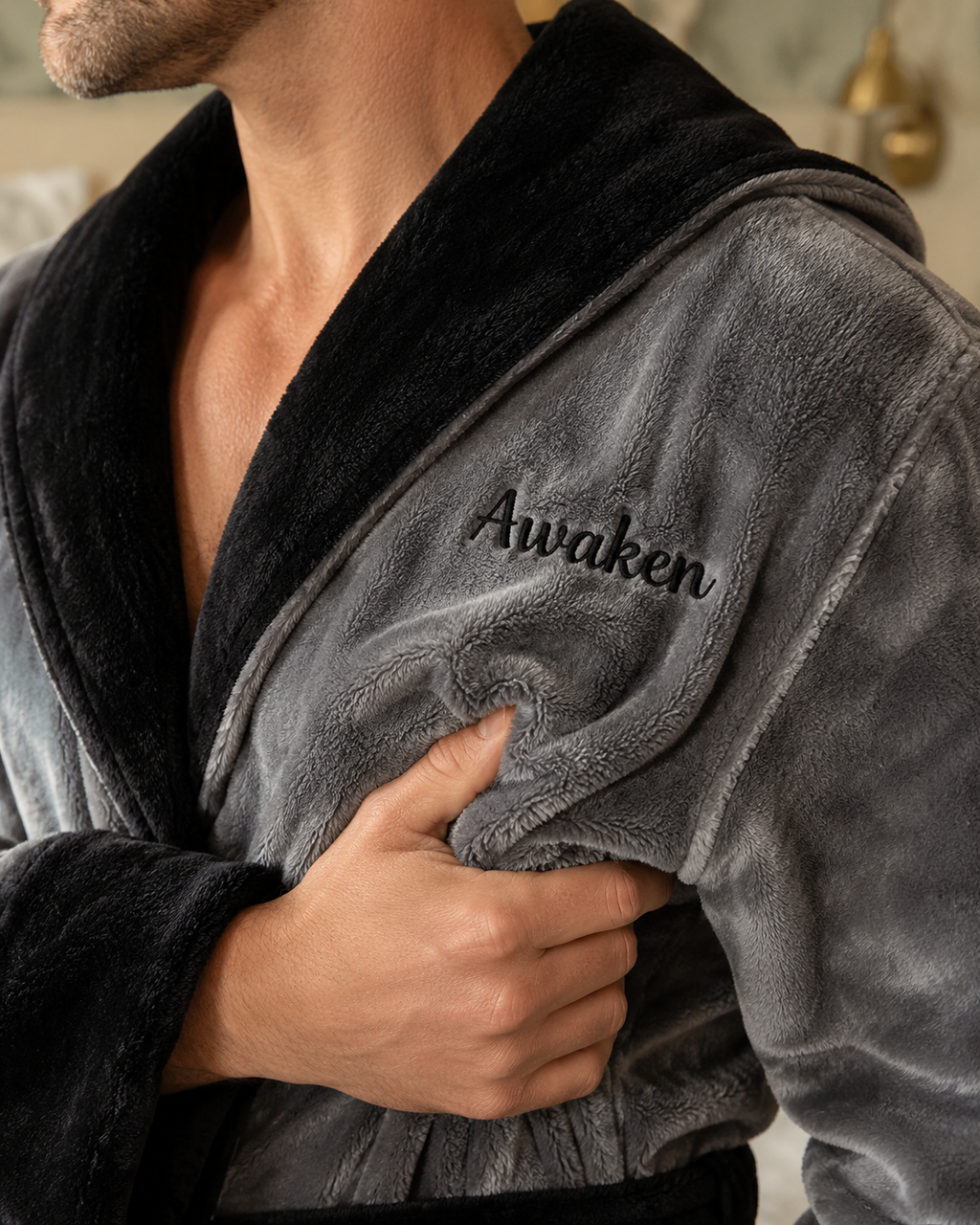 Men's Plush Hooded Robe