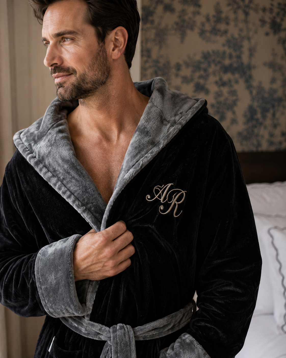 Men's Plush Hooded Robe