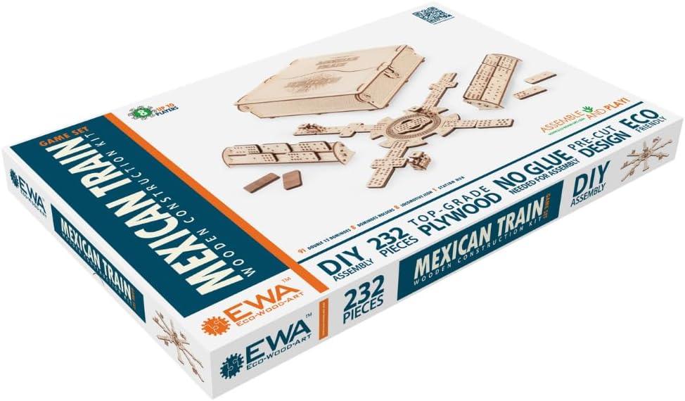 Mexican Train Dominoes, Wooden, 232 Pieces