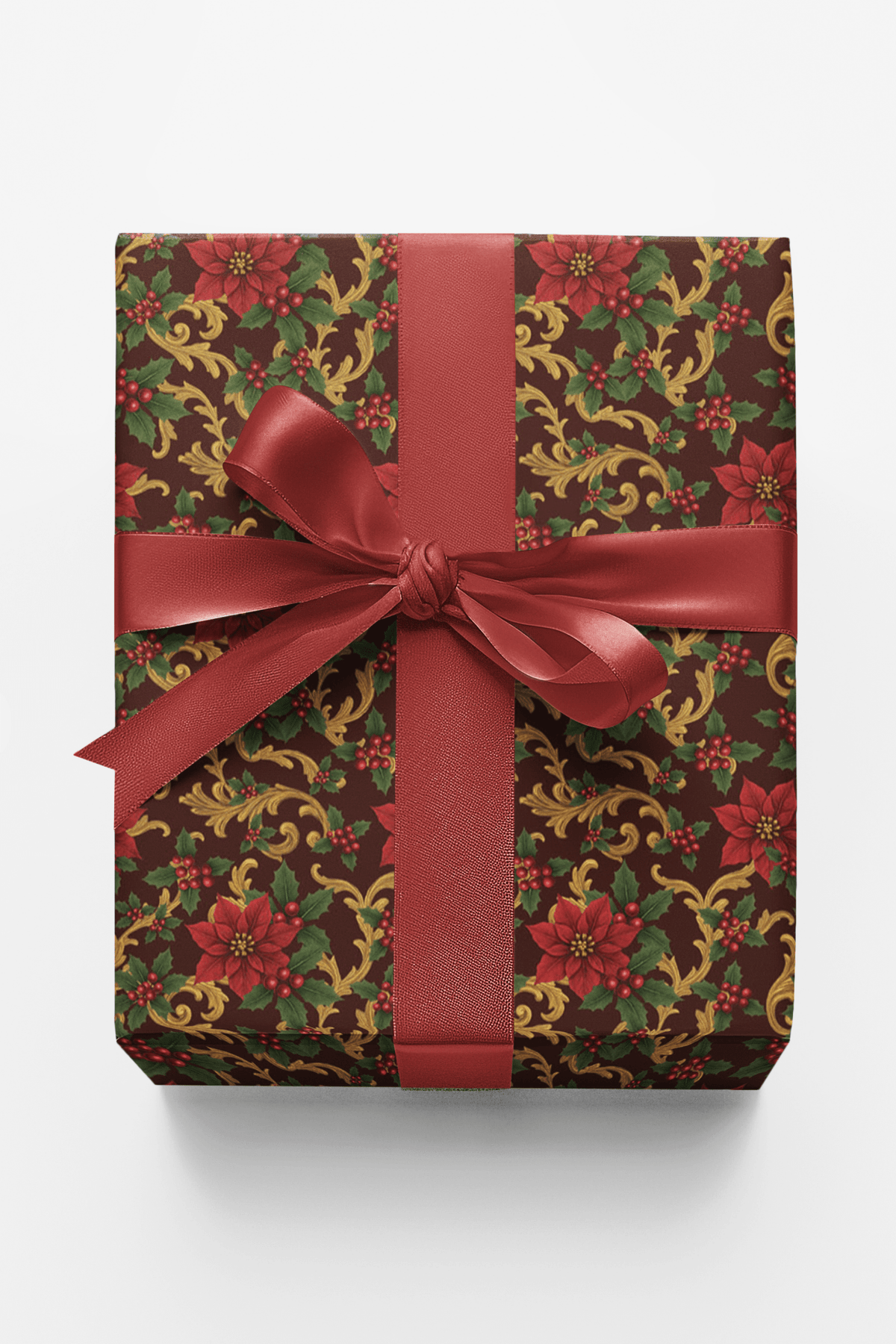 Poinsettia Royale Wrapping Paper