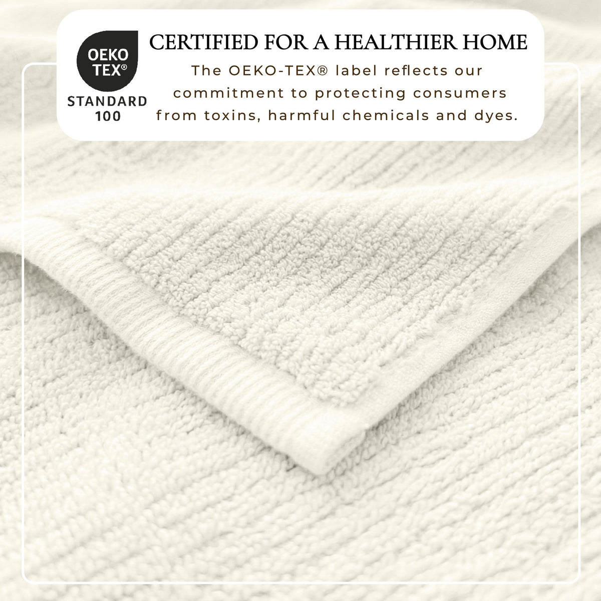 Ribbed Turkish Cotton Bath Towel Set, 6 Pieces