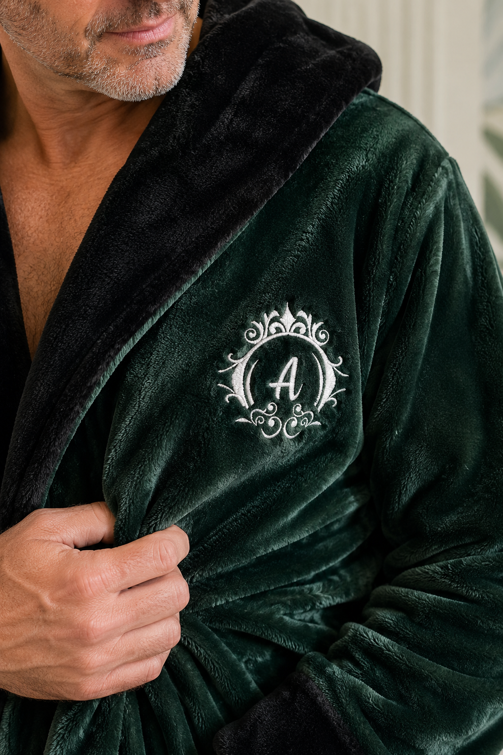 Men's Plush Hooded Robe
